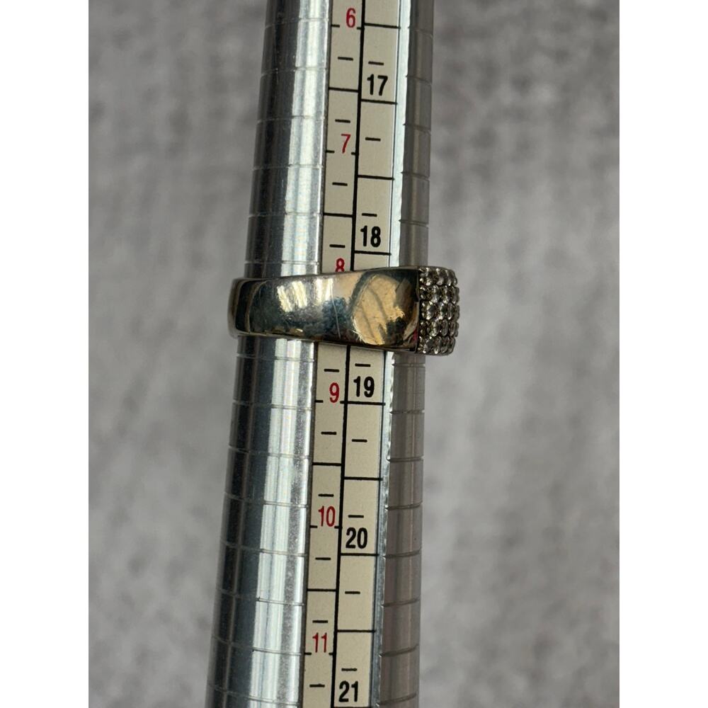 Sterling Silver Cz Pave Statement Ring Size 8 #63… - image 6